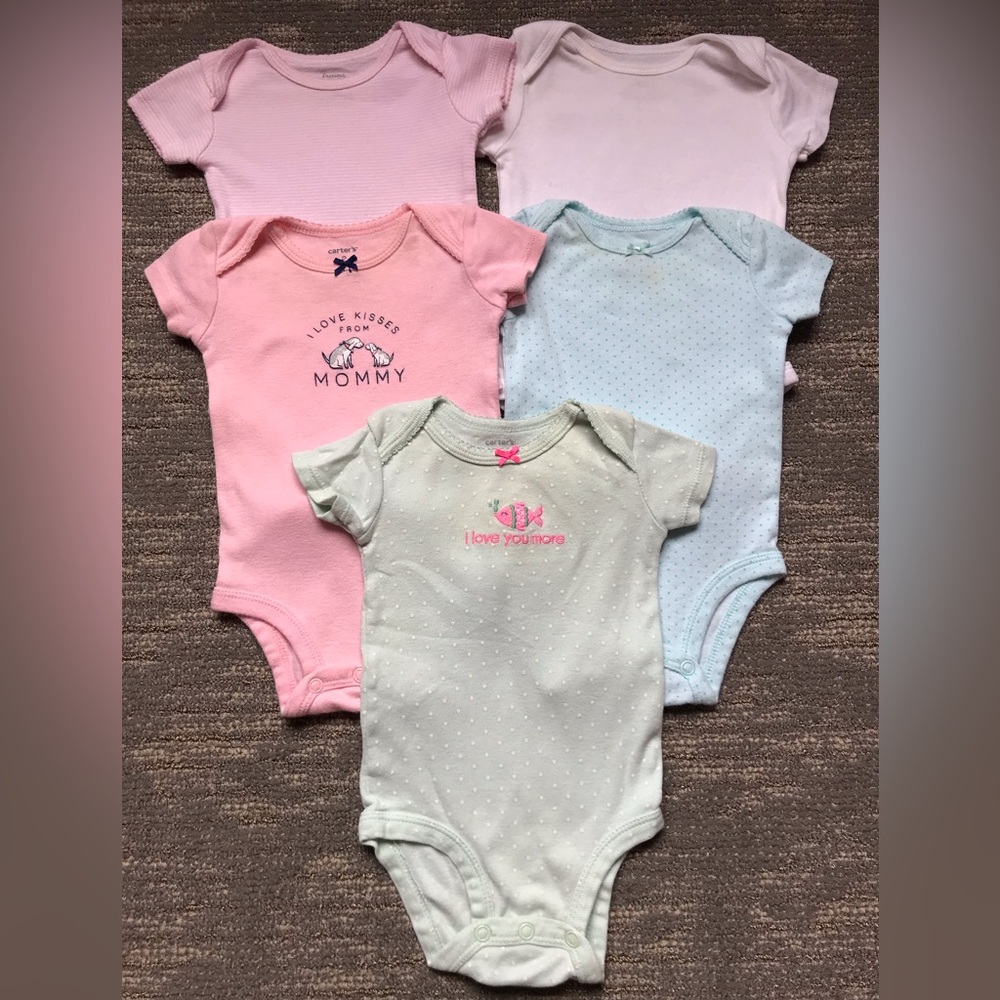 Baby Girl Short Sleeve Bodysuit Bundle Size 3 Months